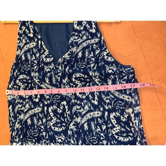 Ramy Brook Blue/White Silk  Ruffle V-Neckline Women's Dress Size Small - Picture 7 of 9